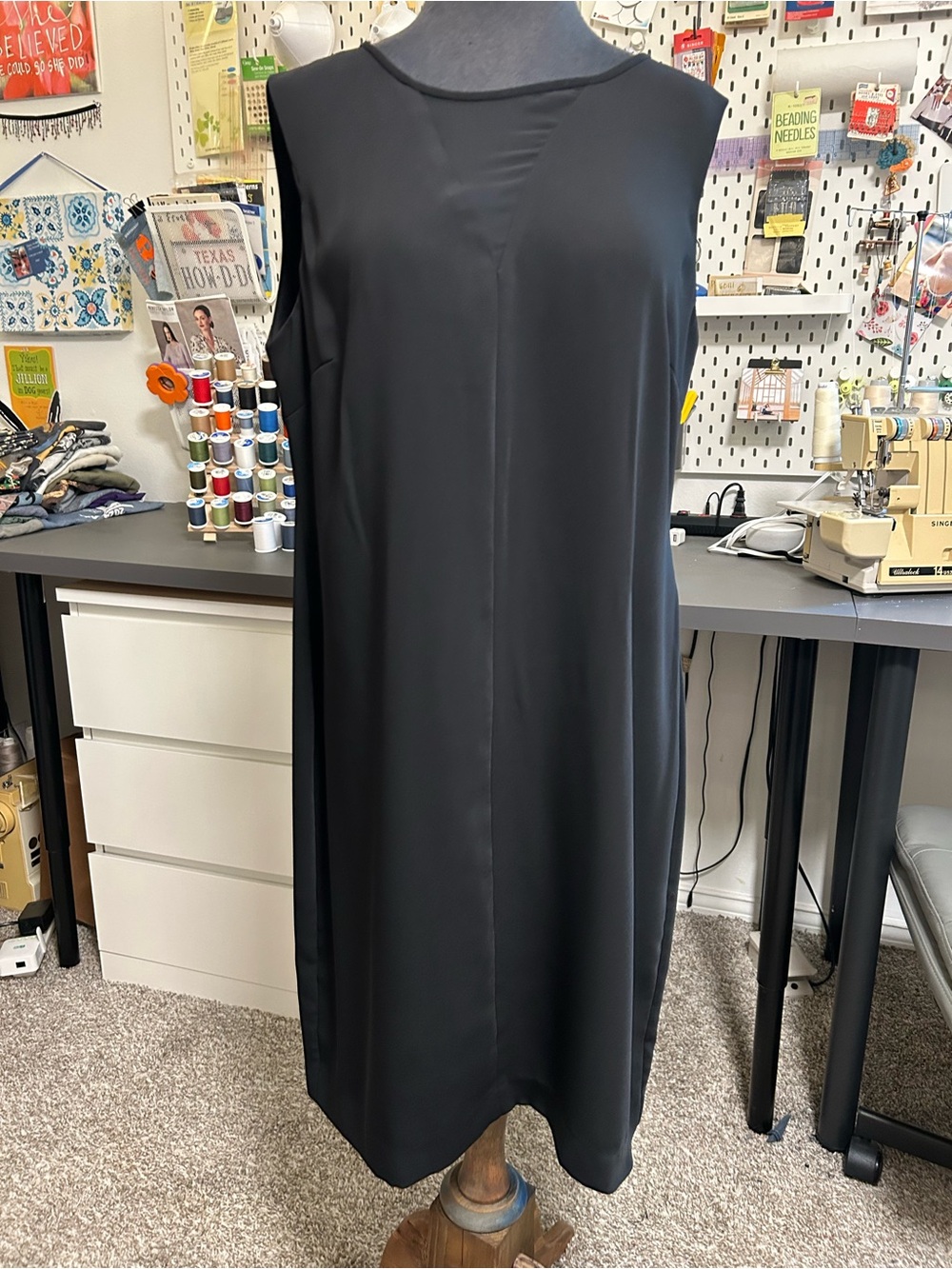 Calvin Klein Black Sleeveless Shift Dress